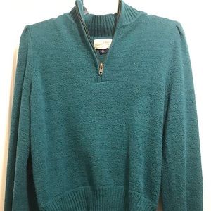 Teal, Zip-up Sweater